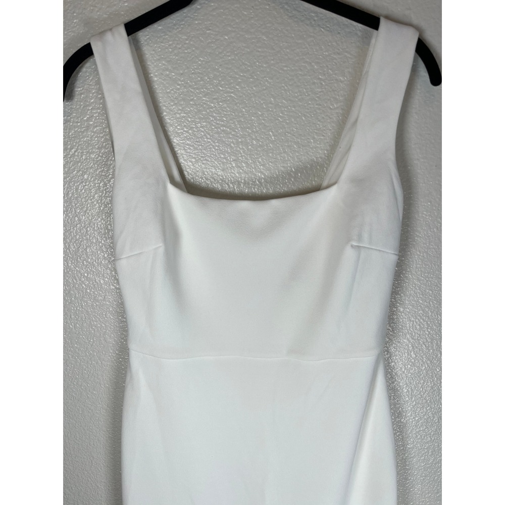 Lulus Moment Maker White Square Neck Trumpet Midi Dress Sleeveless Small White - Picture 5 of 13